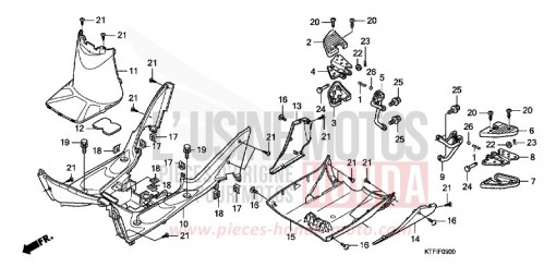TOLE DE PLANCHER/MARCHEPIED SELLE TANDEM SH125A de 2010